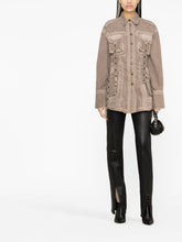 Blumarine Eyelet-Detailed Denim Jacket Brown