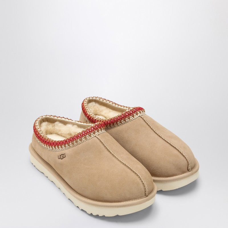 Ugg Tasman Suede Shearling-Lined Slippers Red