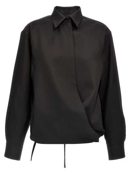 Valentino Garavani Valentino Techno Light Wool Shirt Black