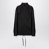 Valentino Black Wool-Mohair-Silk Shirt with Drawstring Hem Black