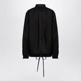 Valentino Black Wool-Mohair-Silk Shirt with Drawstring Hem Black