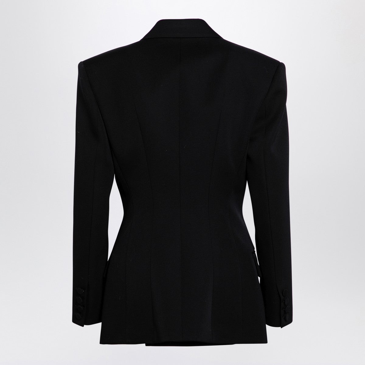 Valentino Double-Breasted Wool Jacket Black black
