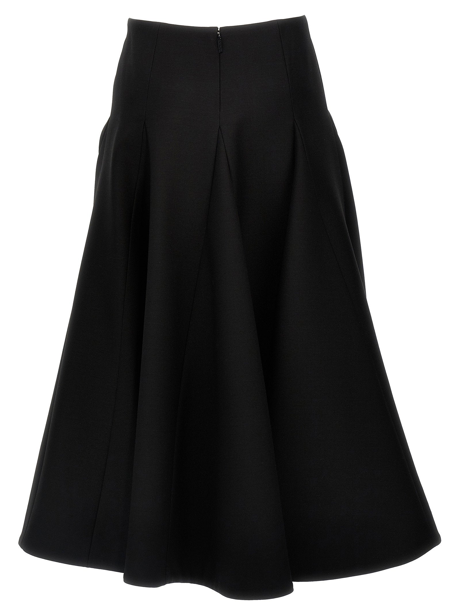 Valentino Garavani Solid Crepe Couture Valentino Skirt Black