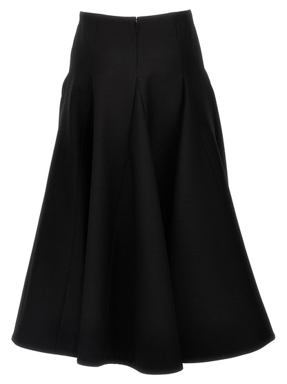 Valentino Garavani Solid Crepe Couture Valentino Skirt Black