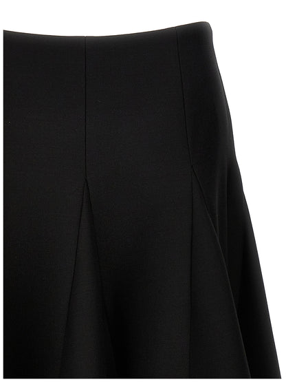 Valentino Garavani Solid Crepe Couture Valentino Skirt Black