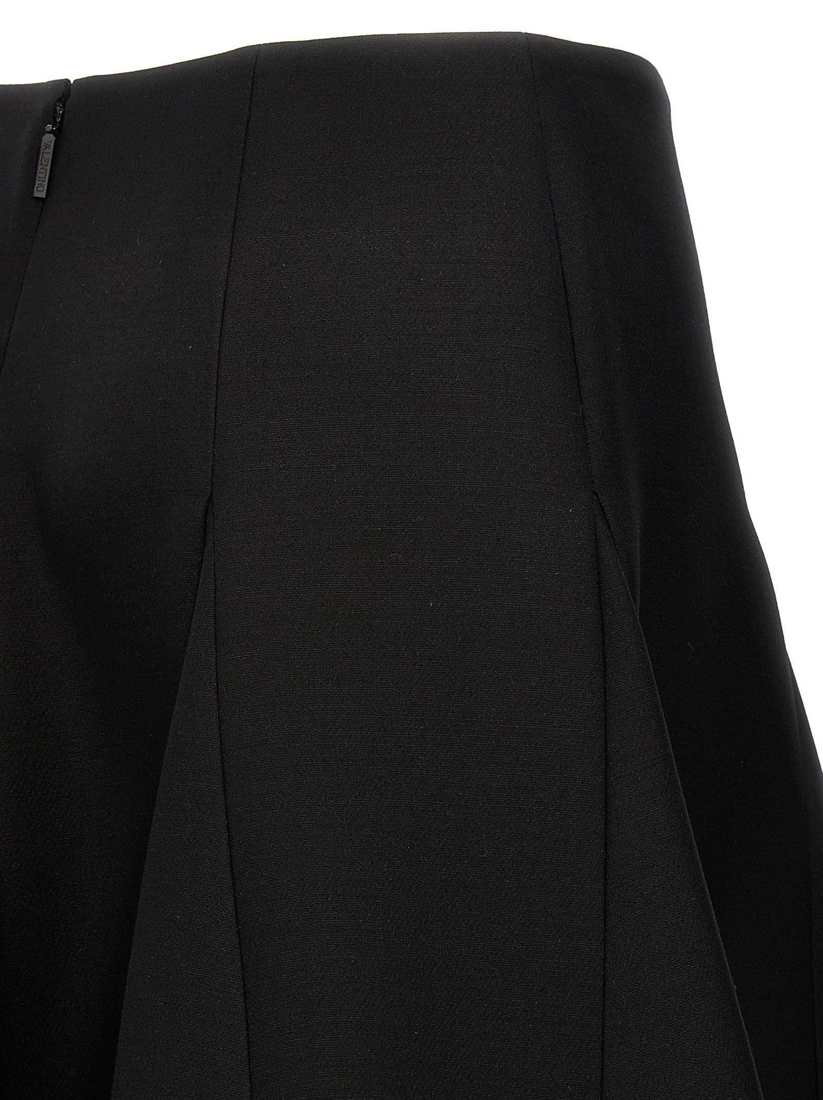 Valentino Garavani Solid Crepe Couture Valentino Skirt Black