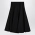 Valentino Black Silk Flounced Midi Skirt Black