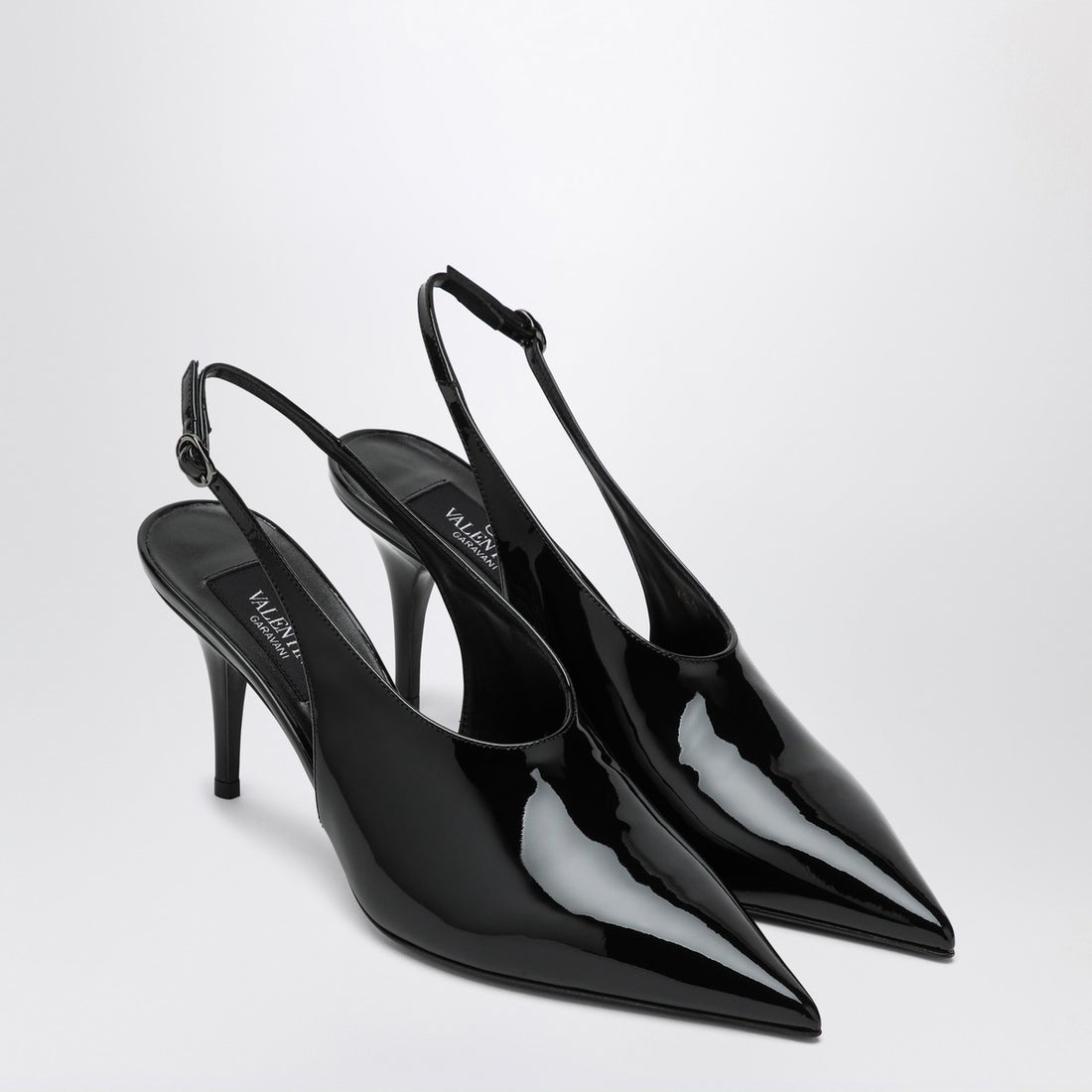 Valentino Garavani Le Salon Black Patent-Leather Slingback Pumps Black