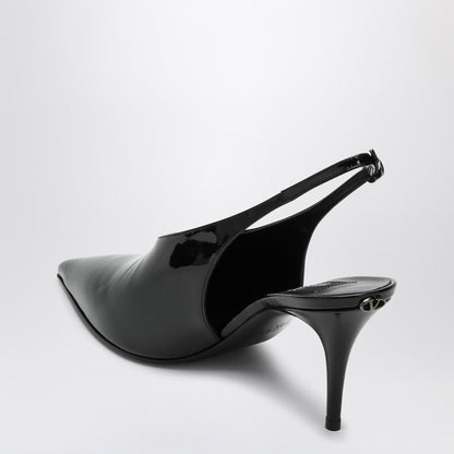 Valentino Garavani Le Salon Black Patent-Leather Slingback Pumps Black