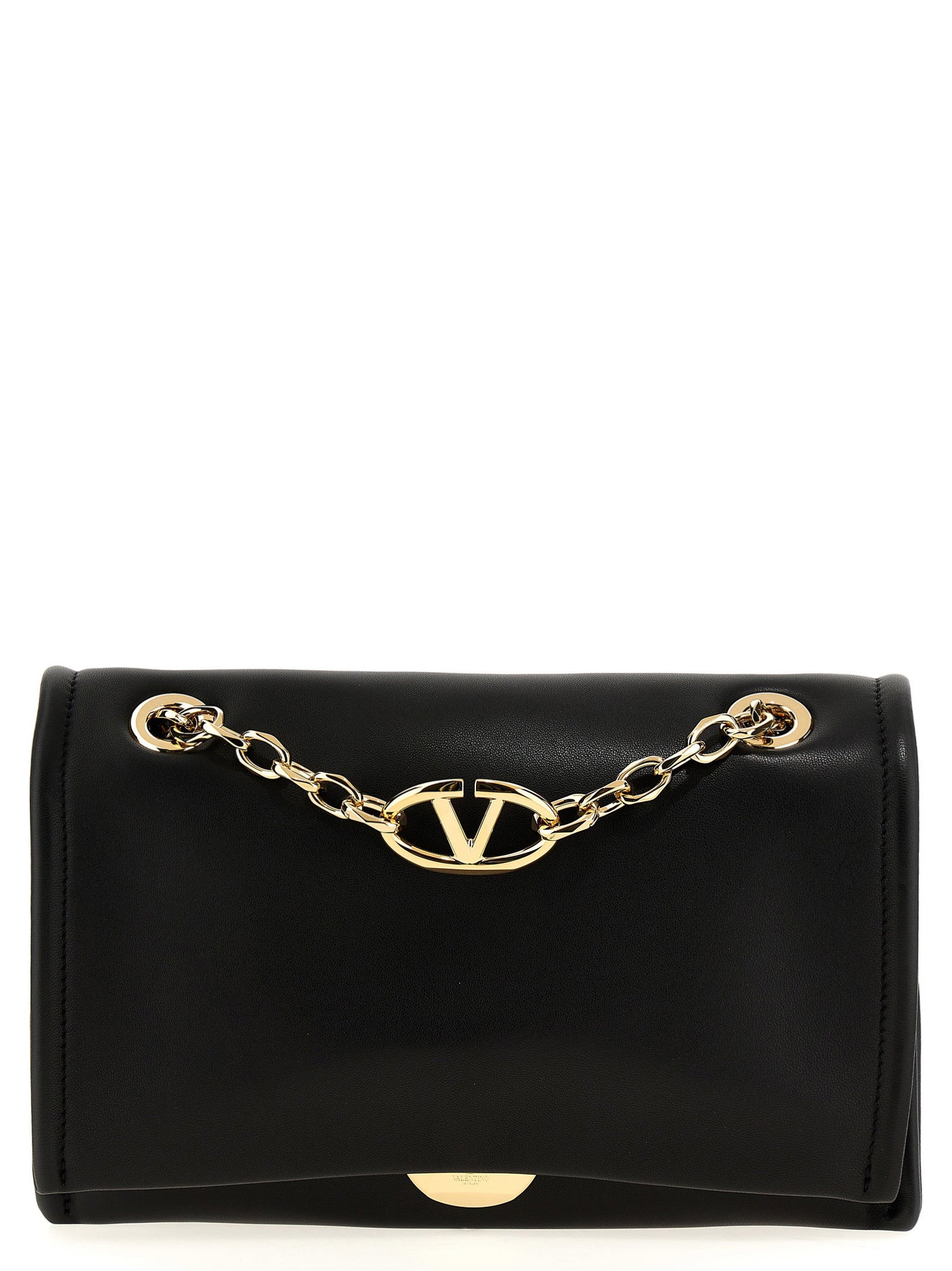 Valentino Garavani Vlogo Chain Shoulder Bag Black