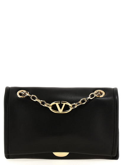 Valentino Garavani Vlogo Chain Shoulder Bag Black