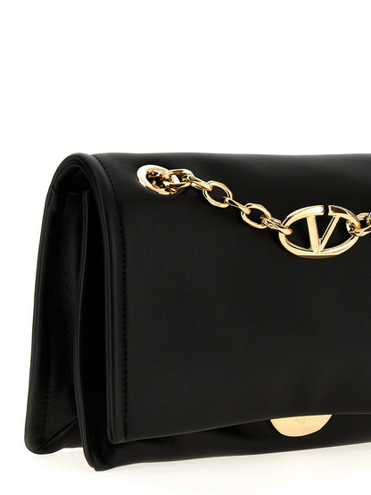 Valentino Garavani Vlogo Chain Shoulder Bag Black