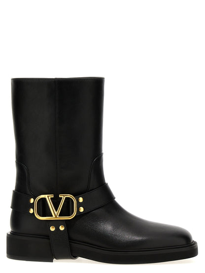 Valentino Garavani Vlogo Signature Ankle Boots Black