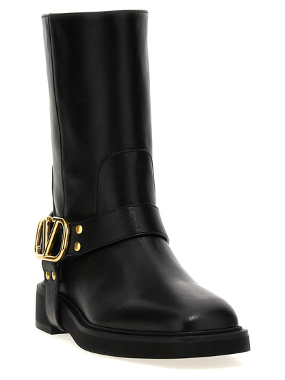 Valentino Garavani Vlogo Signature Ankle Boots Black