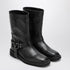 Valentino Garavani VLogo Signature Square-Toe Leather Ankle Boots Black