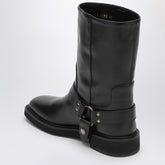 Valentino Garavani VLogo Signature Square-Toe Leather Ankle Boots Black