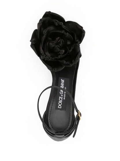 Keira floral-appliqué satin Sandals