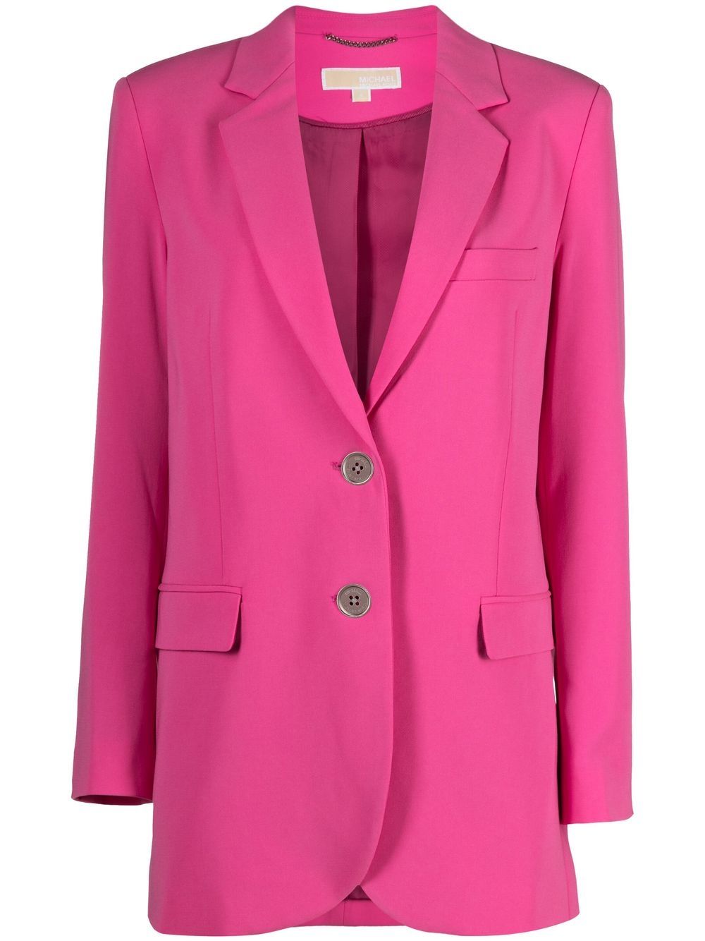 MMK Michael Michael Kors Single-Breasted Wool-Blend Blazer Fuchsia fuchsia