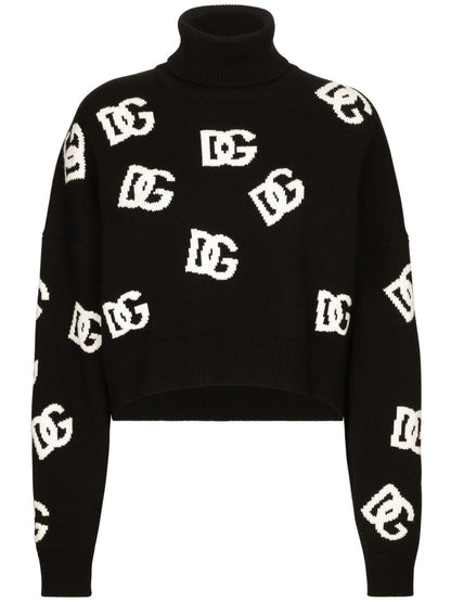 Wool turtle-neck sweater with DG logo