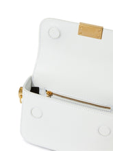 Off White Small Binder Leather Shoulder Bag White