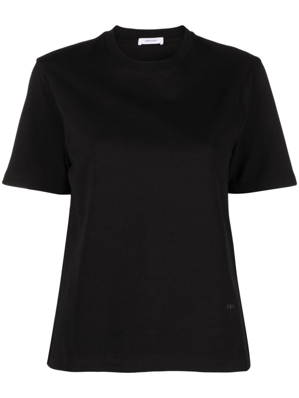 Ferragamo Short-Sleeve Jersey Logo T-Shirt Black Black