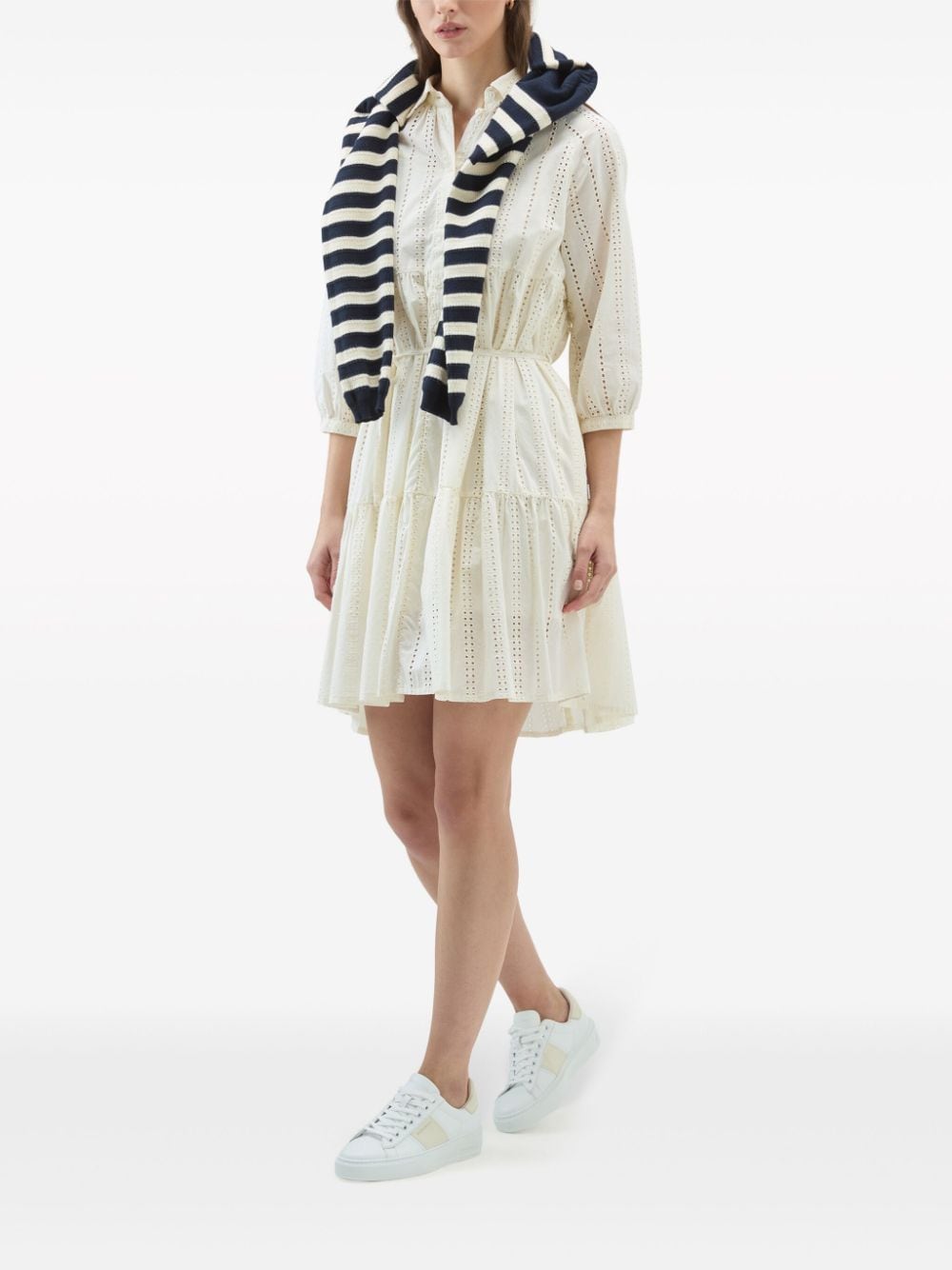 Woolrich Broderie Anglaise Cotton Mini Dress White