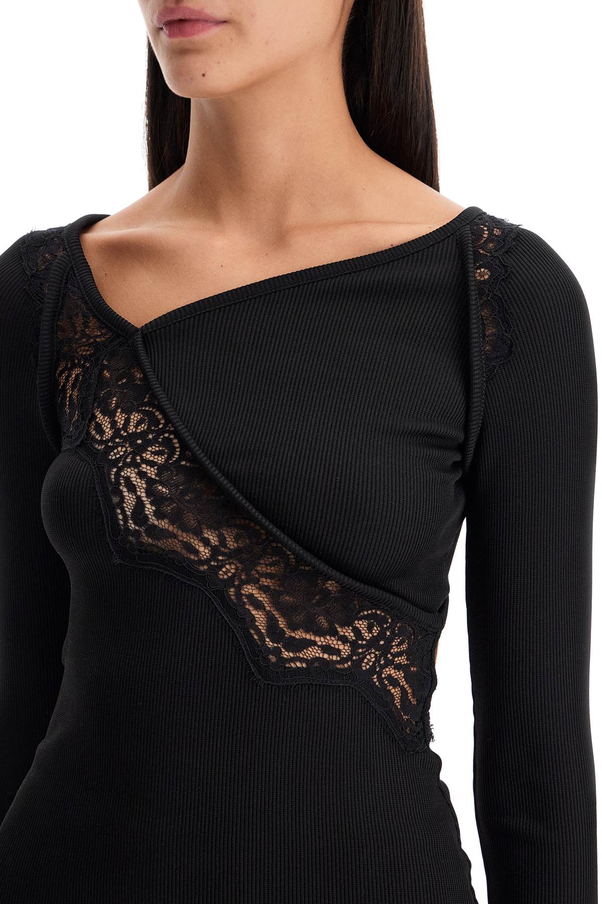 Long-sleeved top with lace