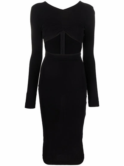 Dsquared2 Cut-Out Mid-Length Viscose Dress Black Black