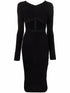 Dsquared2 Cut-Out Mid-Length Viscose Dress Black Black