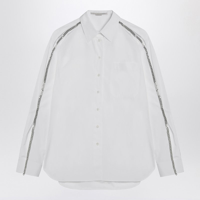 Stella McCartney White Falabella Oxford Shirt with Chain Detail White