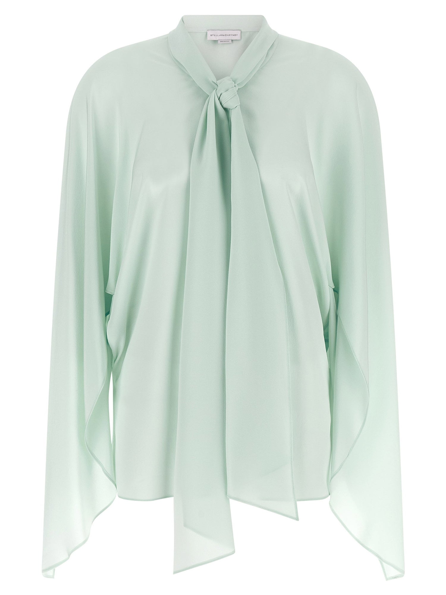 Stella Mccartney Lavallière Collar Shirt Green