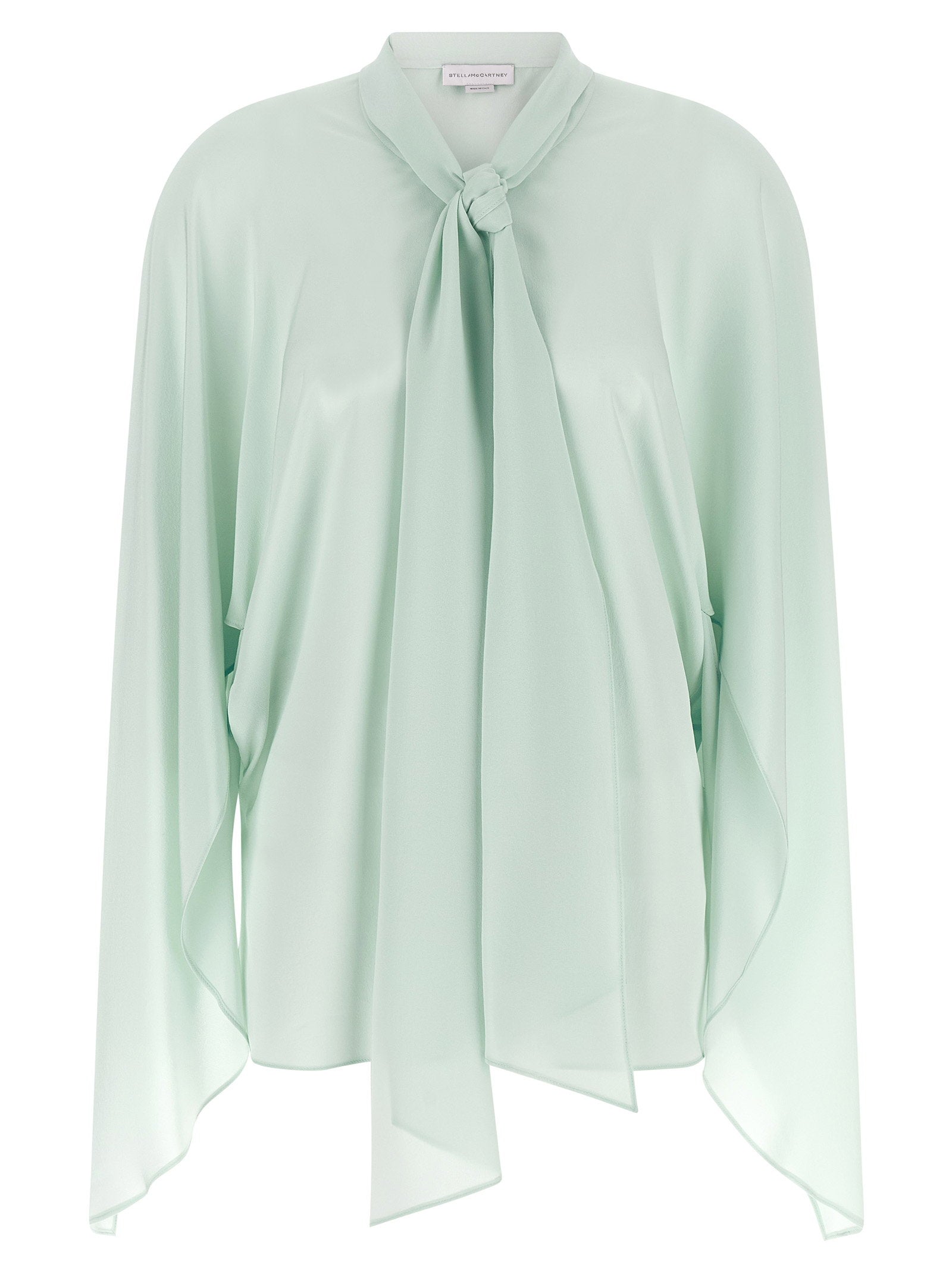 Stella Mccartney Lavallière Collar Shirt Green