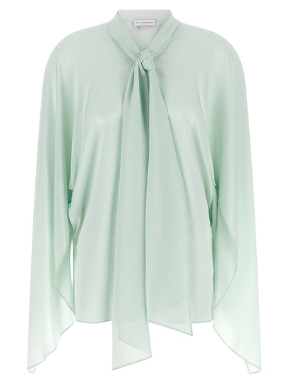 Stella Mccartney Lavallière Collar Shirt Green