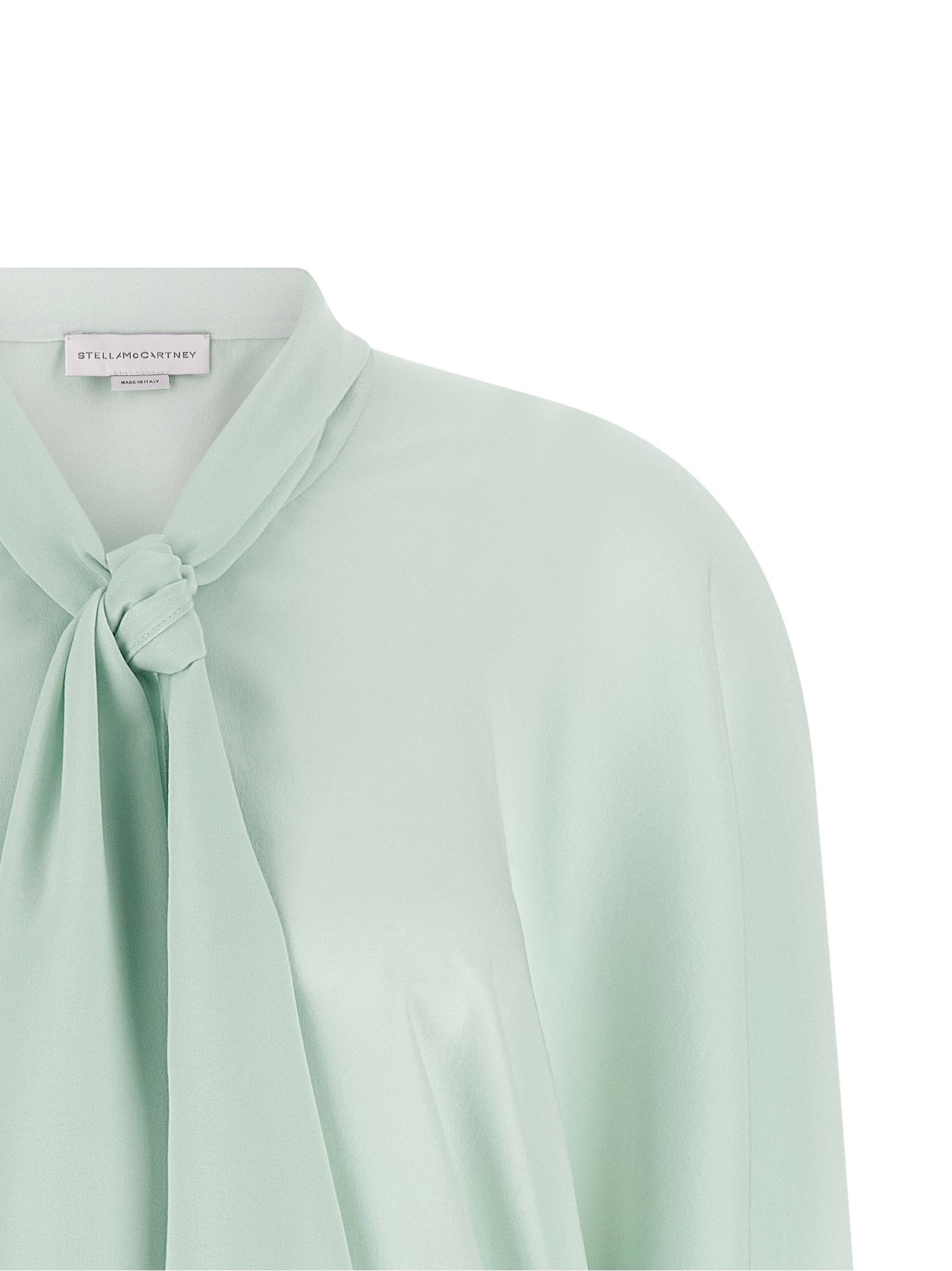 Stella Mccartney Lavallière Collar Shirt Green