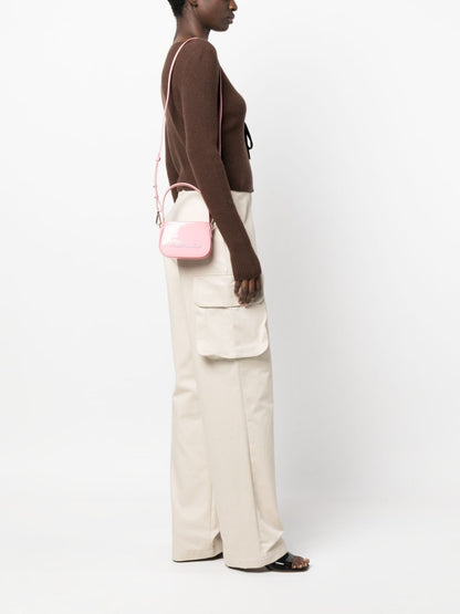 Blumarine Crystal Embellished Logo Tote Bag Pink