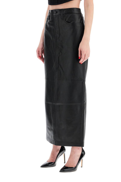 Wardrobe.Nyc leather column  maxi  skirt black