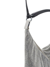 Benedetta Bruzziches Bella Ciao Silver Rhinestone-Embellished Draped Shoulder Bag Silver