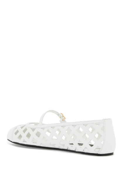 D&amp;G perforated calfskin ballet flats