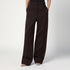 Stella McCartney Plum Wool Straight-Leg Trousers with Low-Rise and Crease Detail Brown