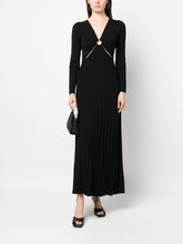 MMK Maxi Pleated Dress With Ring And Cut-out Detail Black