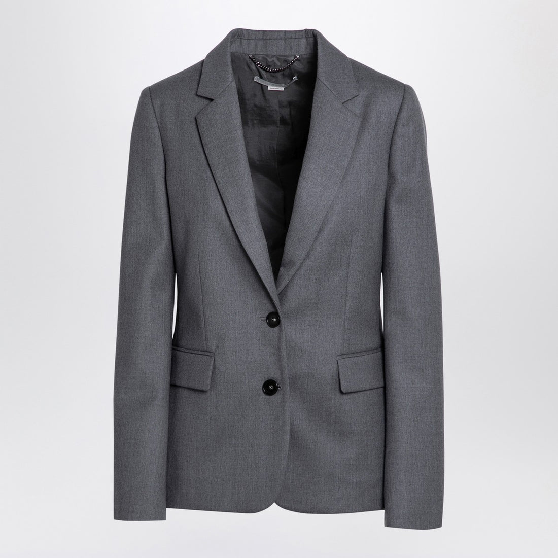 Stella McCartney Grey Wool Single-Breasted Jacket with Classic Lapels Grey
