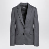Stella McCartney Grey Wool Single-Breasted Jacket with Classic Lapels Grey