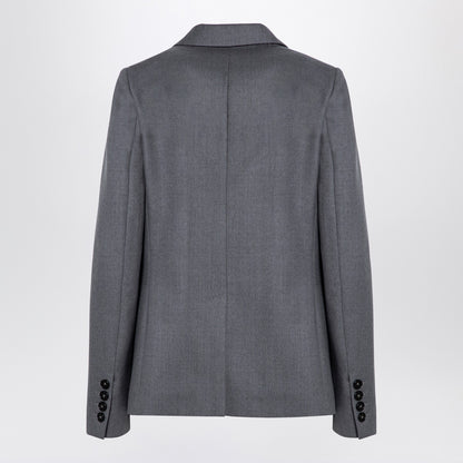 Stella McCartney Grey Wool Single-Breasted Jacket with Classic Lapels Grey