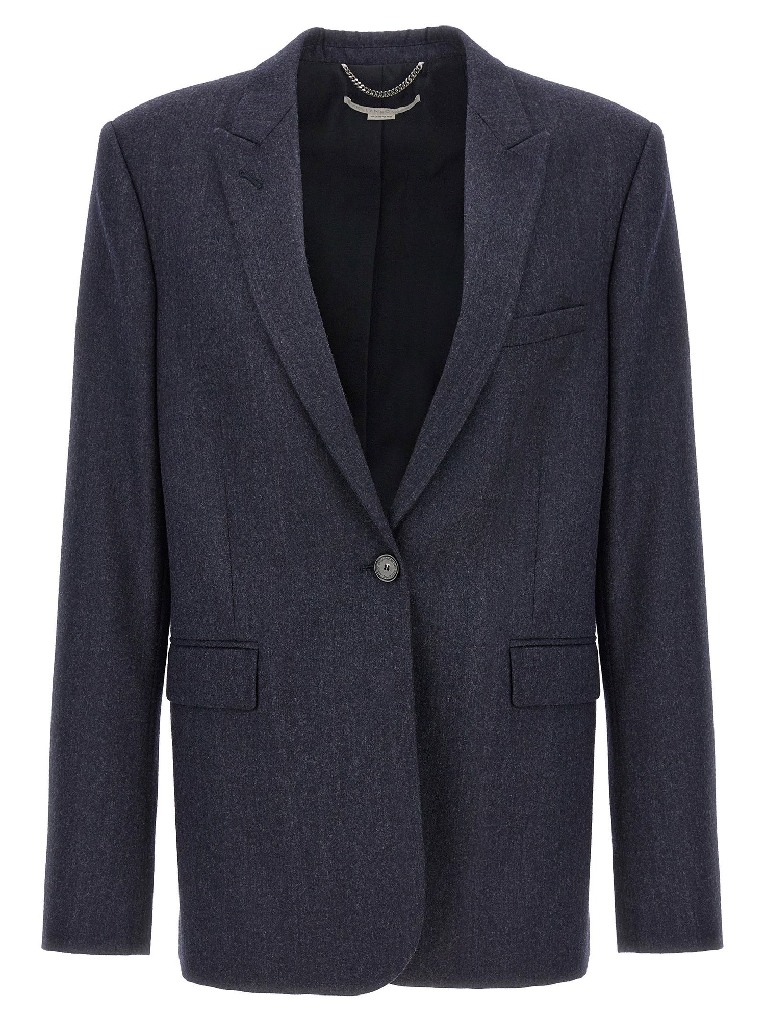 Stella Mccartney Single-breasted Wool Blazer Blue