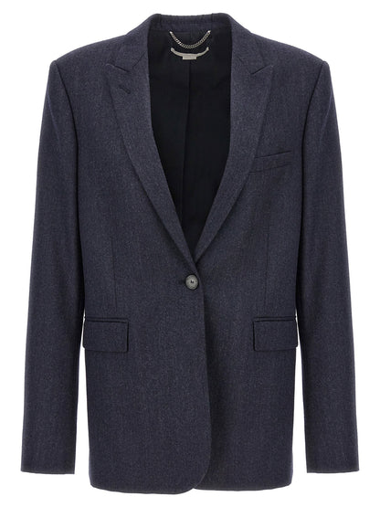 Stella Mccartney Single-breasted Wool Blazer Blue