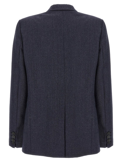 Stella Mccartney Single-breasted Wool Blazer Blue
