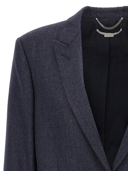 Stella Mccartney Single-breasted Wool Blazer Blue