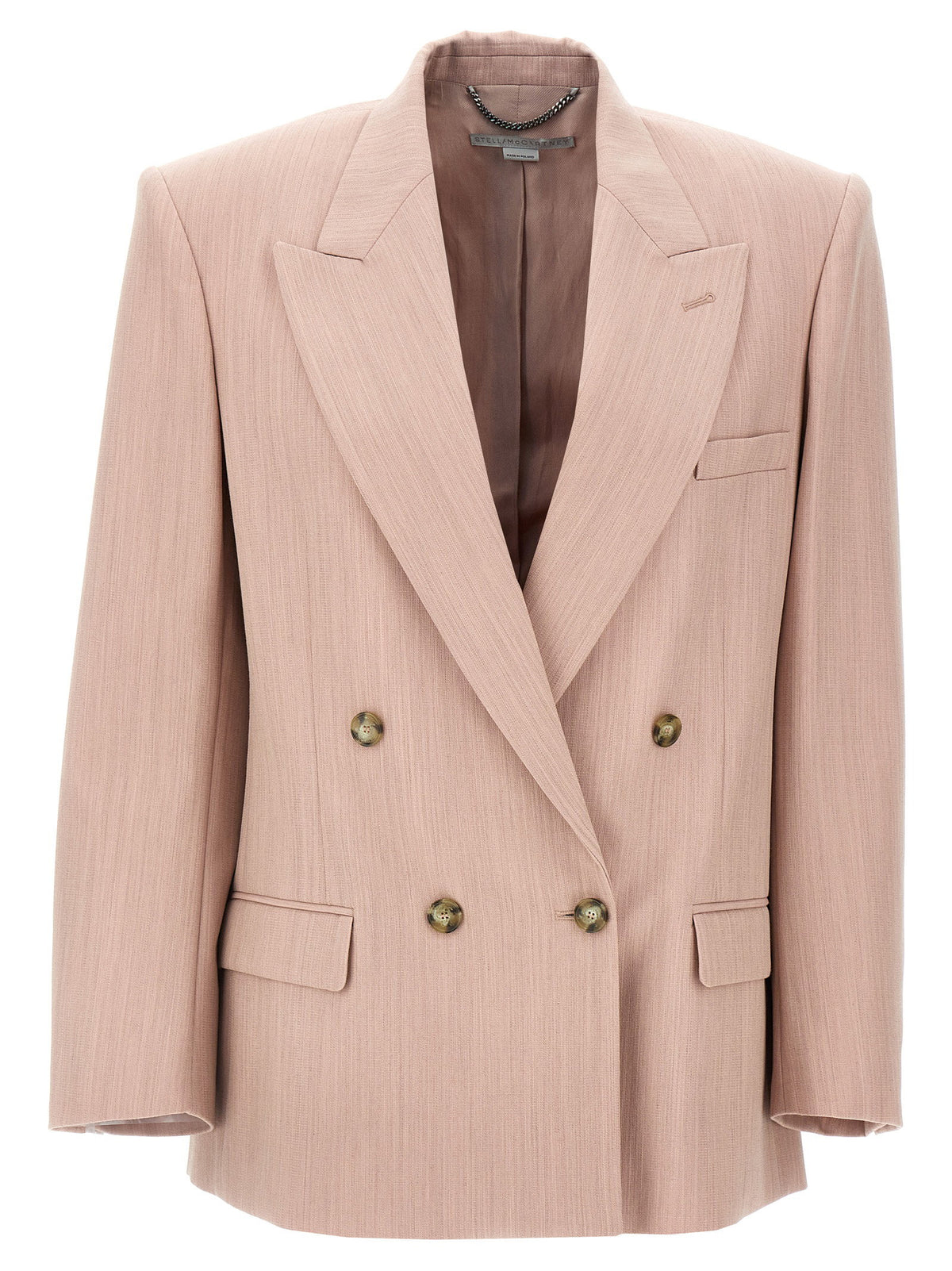 Stella Mccartney Double-breasted Wool Blazer Pink