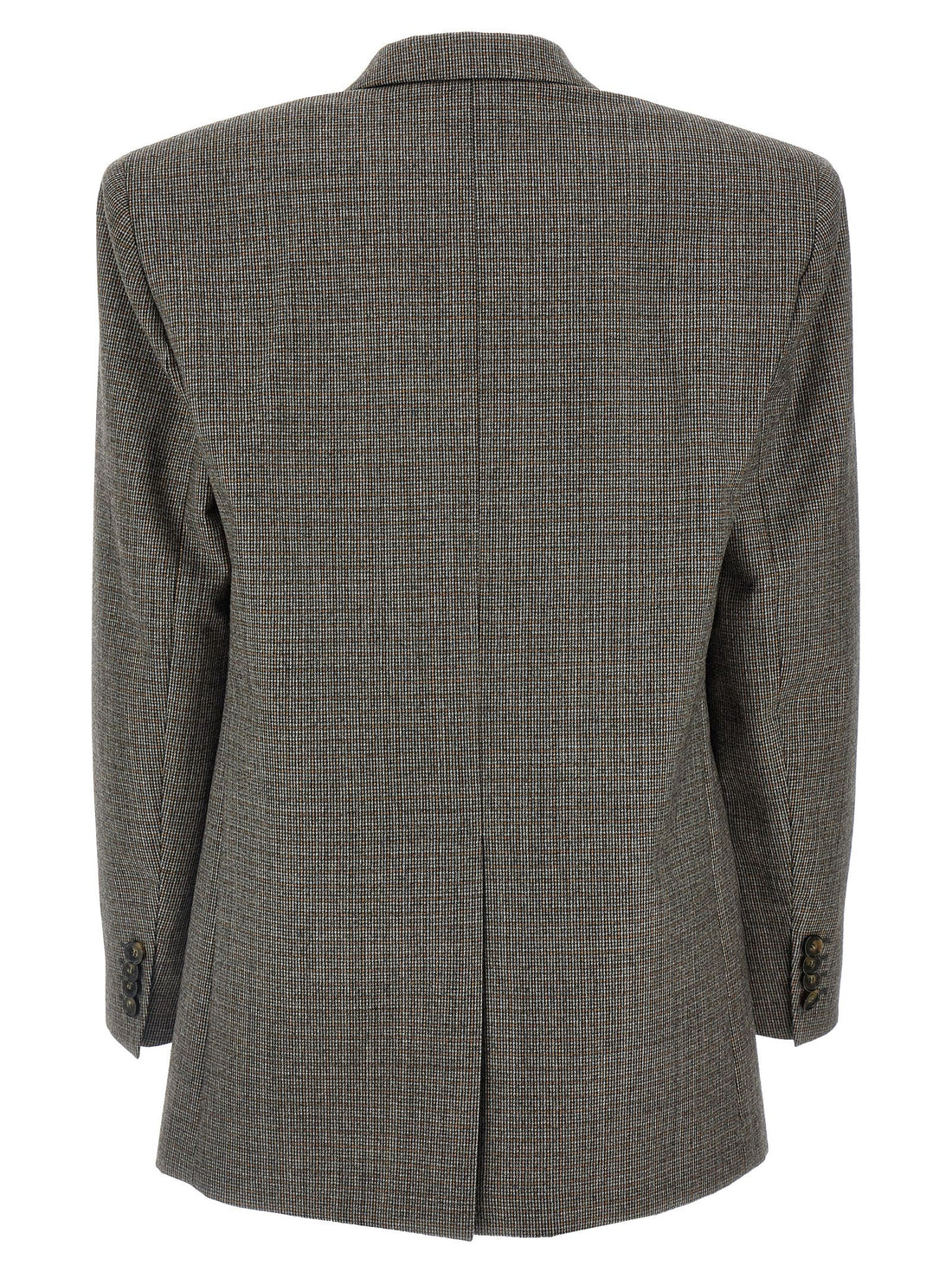 Stella Mccartney Single-breasted Micro Houndstooth Blazer Gray