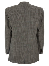 Stella Mccartney Single-breasted Micro Houndstooth Blazer Gray